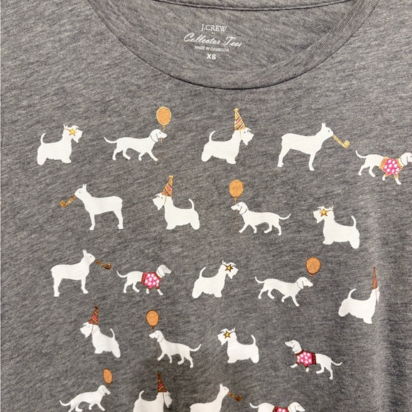 J. Crew Factory Party Gray Animal Collector Tee Short Sleeve T-Shirt Size XS - Picture 6 of 11